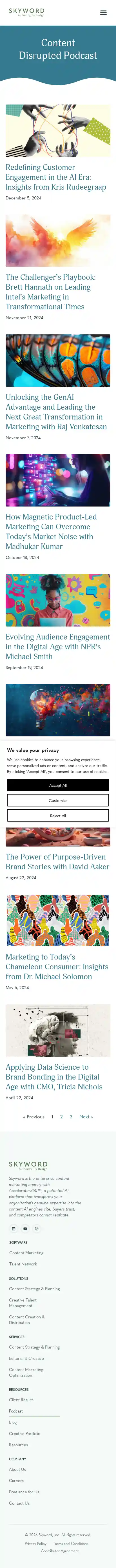 Full-page screenshot of Content Disrupted Podcast as rendered during the mobile scan.