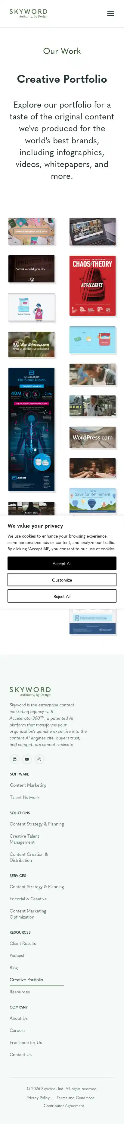 Full-page screenshot of Creative Portfolio as rendered during the mobile scan.