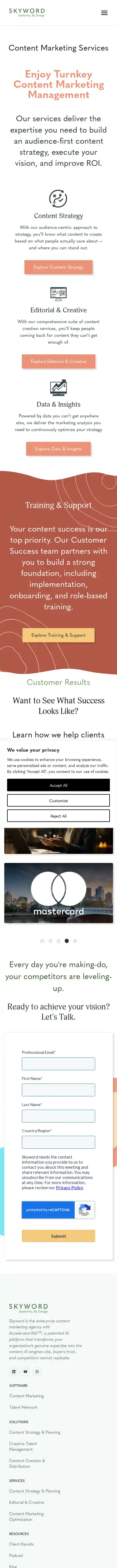Full-page screenshot of Services as rendered during the mobile scan.