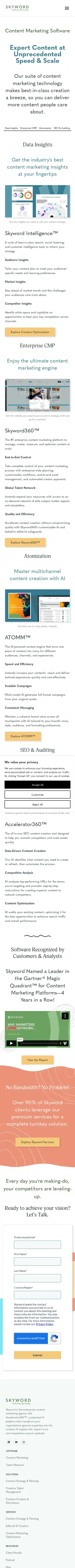 Full-page screenshot of Content Marketing Software as rendered during the mobile scan.