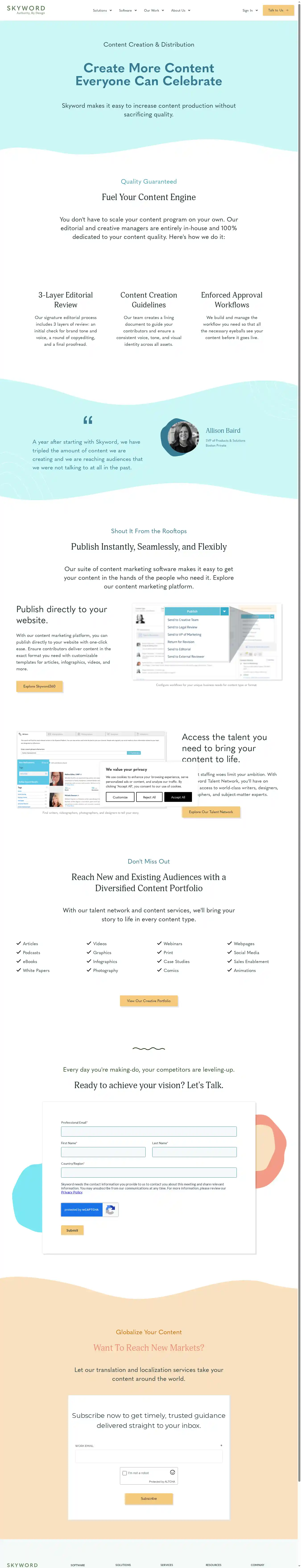 Full-page screenshot of Content Creation and Distribution as rendered during the desktop scan.