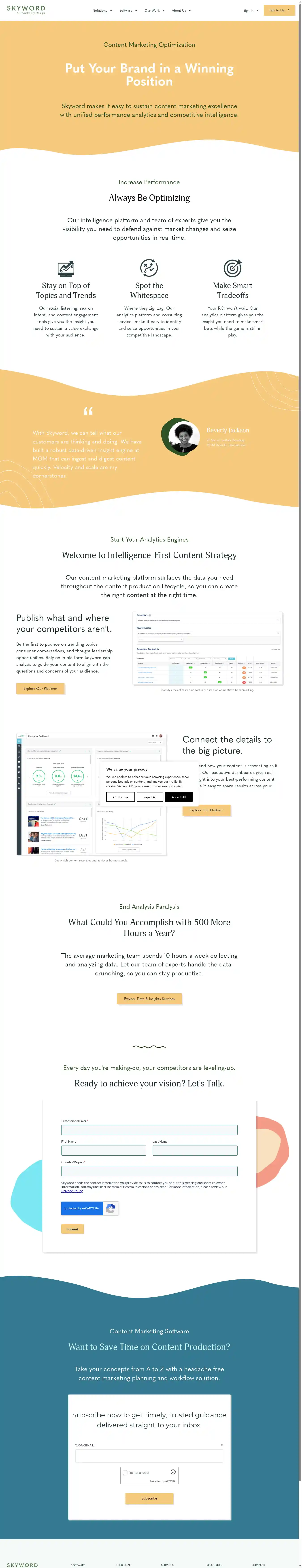 Full-page screenshot of Content Marketing Optimization as rendered during the desktop scan.
